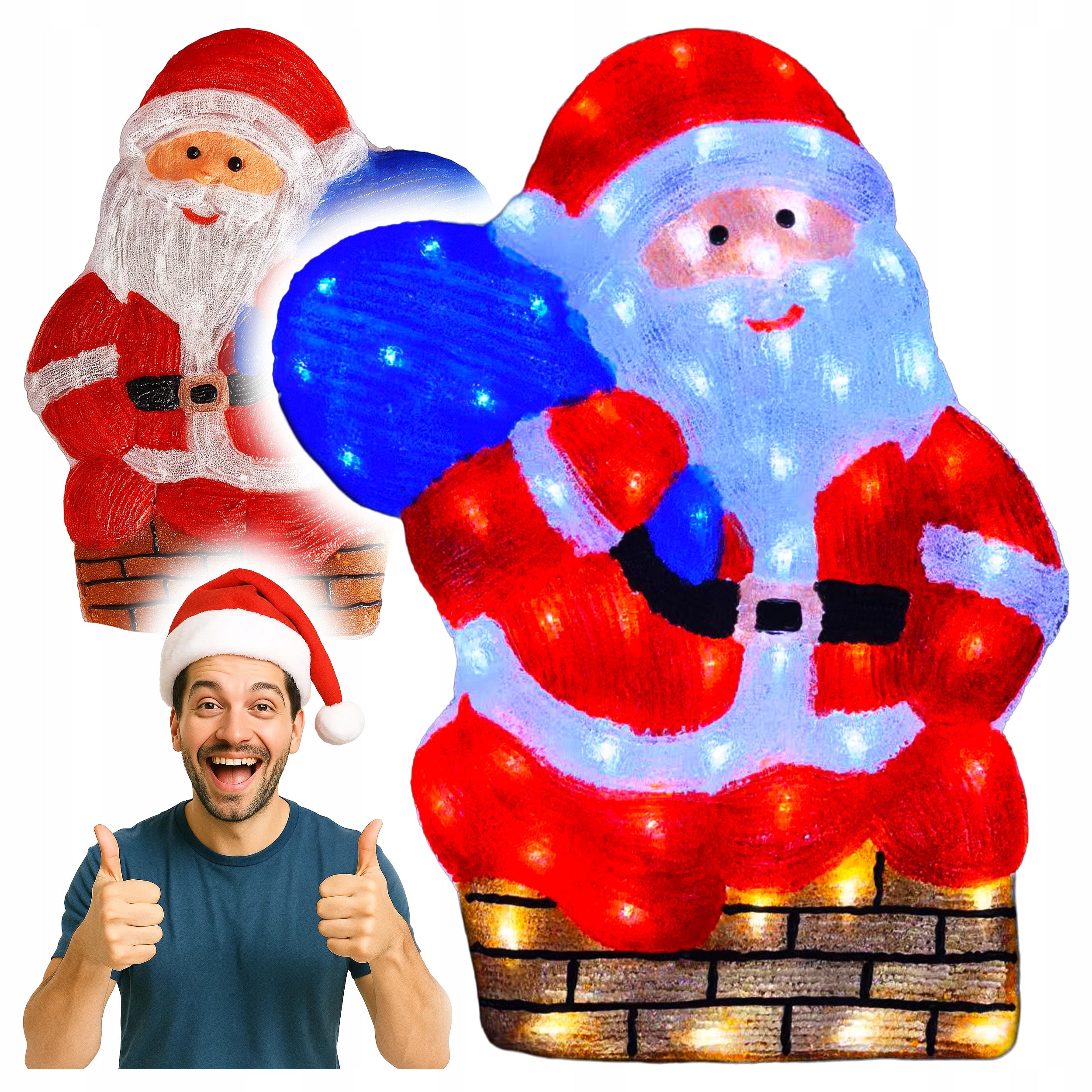 🎅 ŚWIECĄCY MIKOŁAJ LED