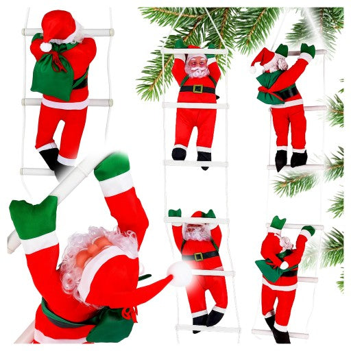 Mikołaje na Drabinie 1,2m! Ruchoma Dekoracja Świąteczna