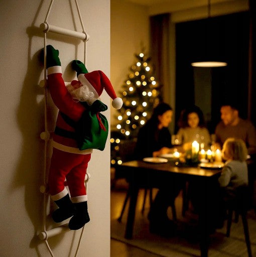 Mikołaje na Drabinie 1,2m! Ruchoma Dekoracja Świąteczna